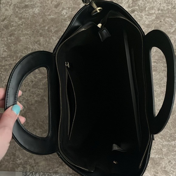 Anthropologie black suede Tote bag crossbody - Picture 5 of 8